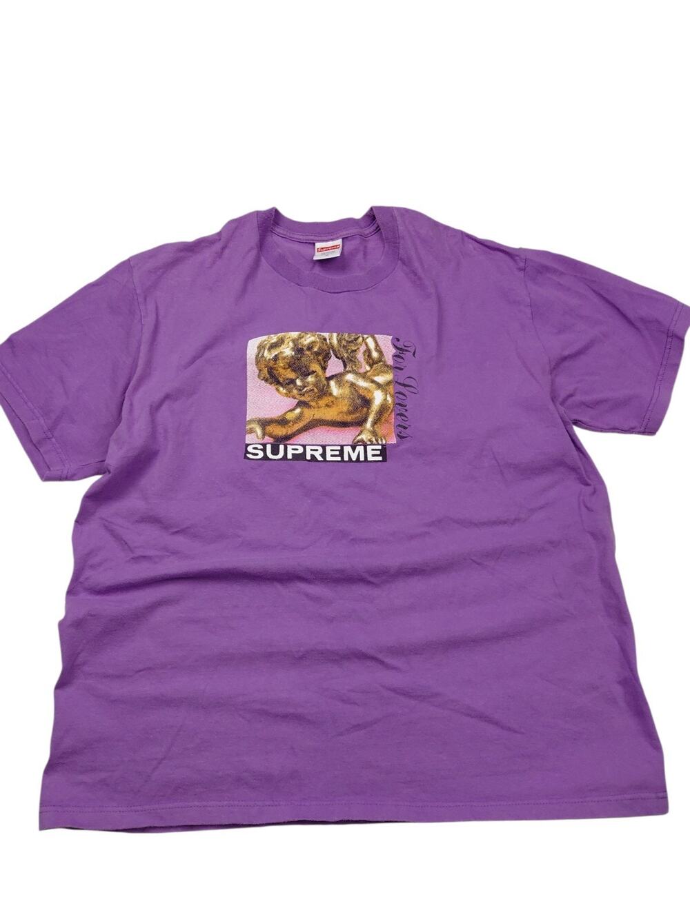 Supreme Angel Graphic Logo Tee Purple Size M Regular Fit Cotton Crew Neck Short